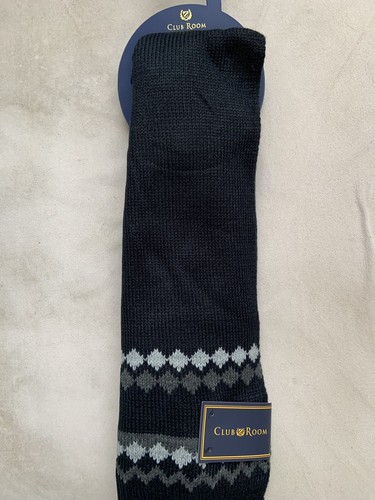 Club Room Unisex Black Scarf Macy's Christmas Women Men nOrStRom pOLo gUeSs gap