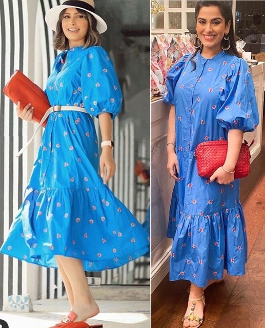 Zara Embroidered Floral Midi Dress 