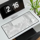 Gaming Mouse Pad Topographic White Print