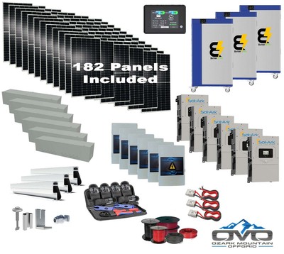 100KW Complete Offgrid Solar Kit + 6x 15K Sol-Ark Inverter + 3x 30KW Lithium Kon