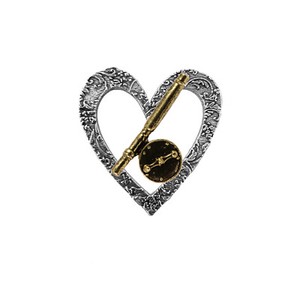 Authentic I love Fishing / Boat / Kayak Heart / Anchor Lapel Pin Brooch, Made in USA