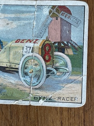 1910 Turkey Red Automobile Series Tobacco T37 Rare Benz-Racer - Picture 3 of 8