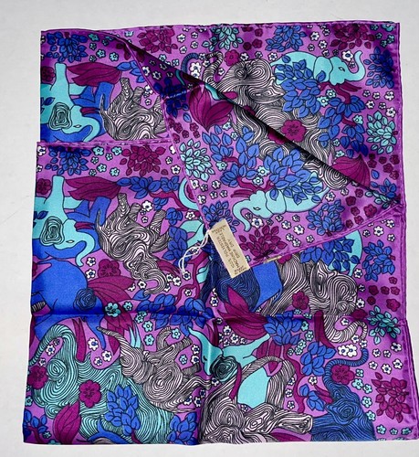 Vintage-Lady Heritage Schal-ELEFANT Design-21" x 21" - wunderschön!-Japan - Bild 1 von 5