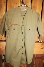 Boy Scouts of America Uniform Youth Shirt Vintage Plain Green Medium   