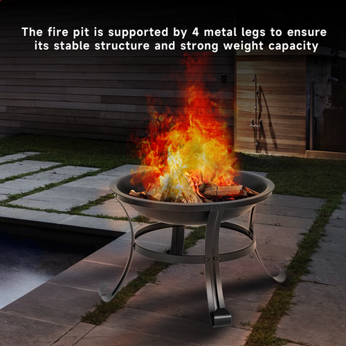 22" Portable Fire Pit. Wood Burning Brazier/Stove/Firepit.Yard/Garden/BBQ/Grill - Bild 7 von 7
