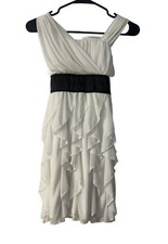Girls Sequin Hearts White Ruffle Party Dress, Size 10