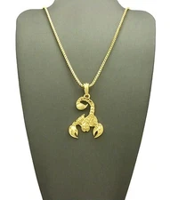 NEW SCORPION PENDANT & BOX/ROPE CHAIN HIP HOP NECKLACE - XGP25G