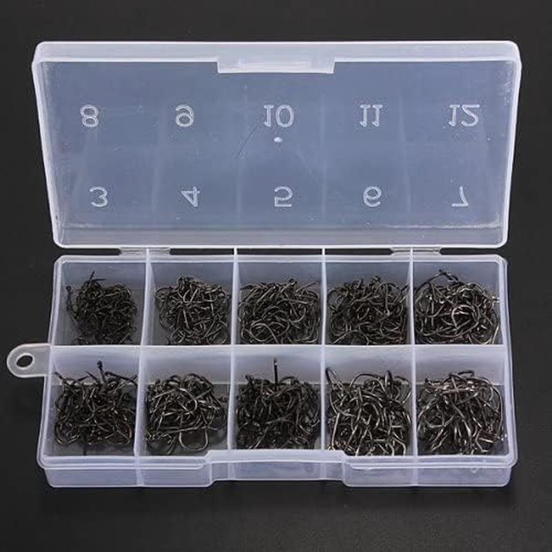 Barbless Fishing Hooks 500pcs Fishing Hook Set - 10 Different Sizes Circle Hooks In Storage Box 2 Size Octopus/Circle Hook Fishing Hooks - Foto 7