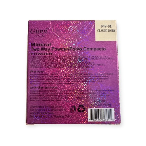 Rare Giovi Mineral Two Way Powder Shade Classic Ivory Oil Free Formula - Picture 5 of 5