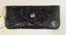 NWT Patricia Nash Ardenza Leather Glasses Case Tooled Black