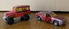 2-Vintage DIECAST Cars1-1987 Matchbox Red SAAB 9000 Turbo 1-Majorette Toyota 4x4