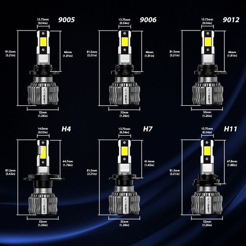 NOVSIGHT 72W 15000LM LED Headlight Bulbs Kit High Low Beam 6500k Super Bright - Picture 4 of 21