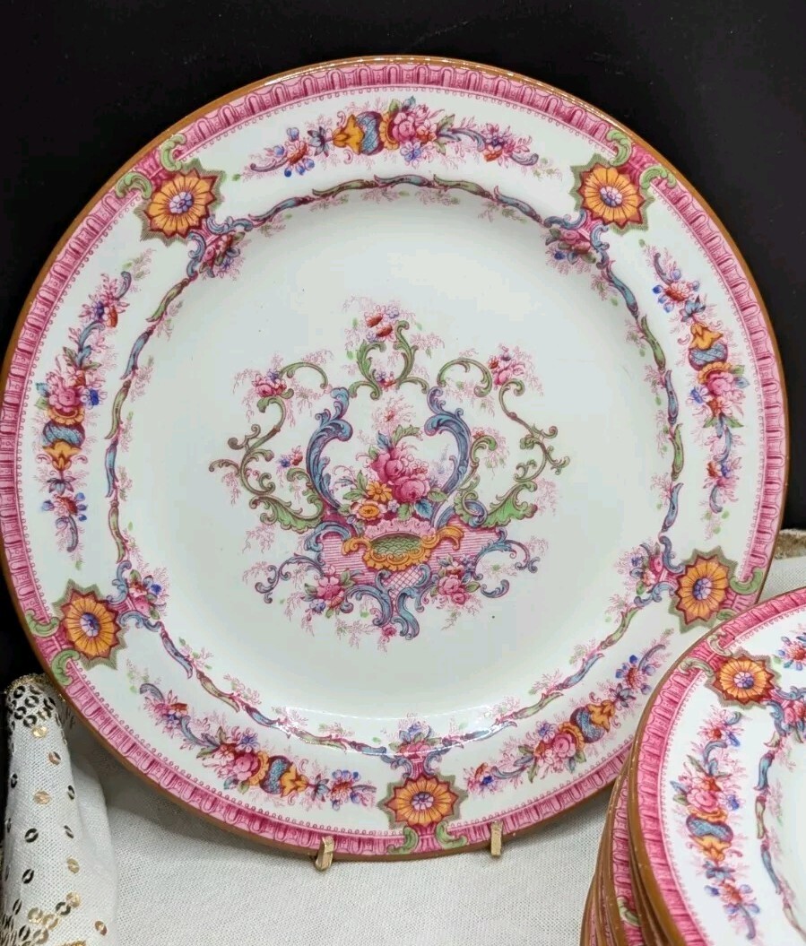 Cauldon England K4400 PINK RIM 8.75