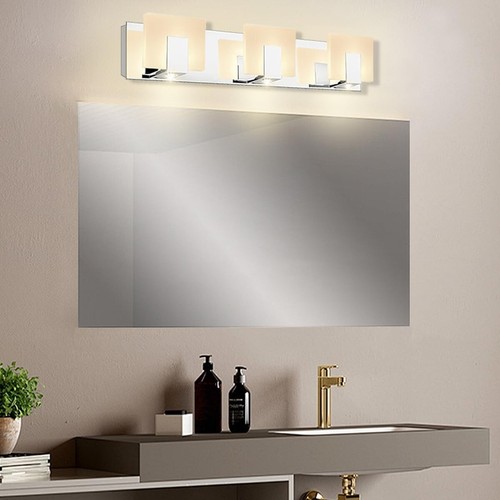 NEW! Polished Chrome 3-Light LED Bathroom Vanity Wall Fixture. Modern Dimmable! - Picture 6 of 10