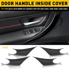 4PCS Interior Inner Door Pull Handle Grab Cover Black For BMW 320 328 330 335 E