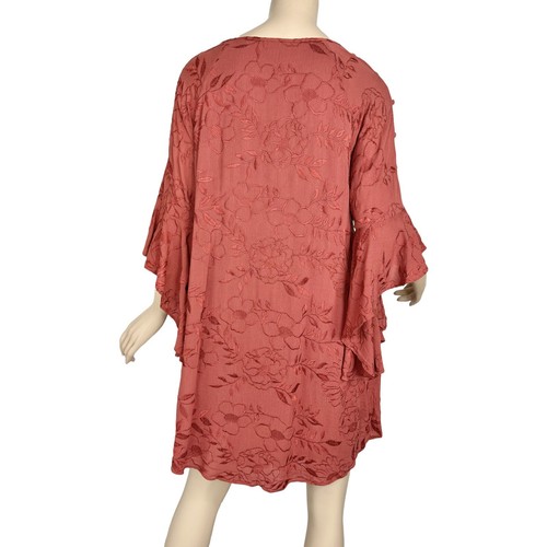 Miss Me Boho Dress Bohemian Flare Sleeve Floral Embroidery Scoop Neck Size Small - Picture 5 of 12