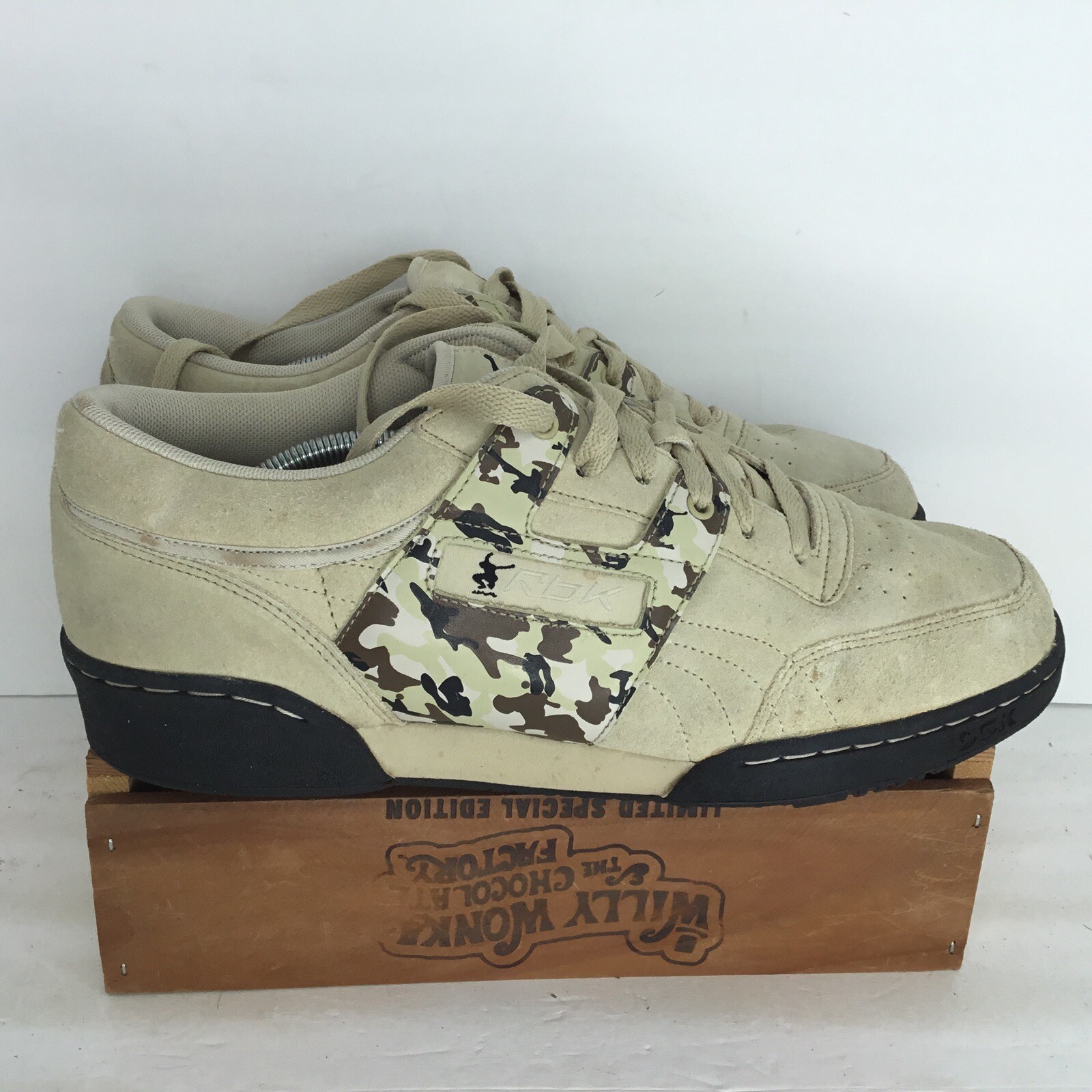 Reebok RBK DGK Camo Camouflage Skateboarding Men’s Tan Suede Sneakers Size 13