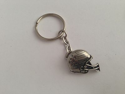 S3 NFL Helm feines englisches Zinn Sport Emblem auf einem geteilten Ring Schlüsselanhänger