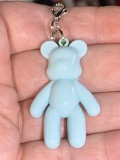 Blue Bear   Charm Zipper Pull or Keychain Add On Clip 