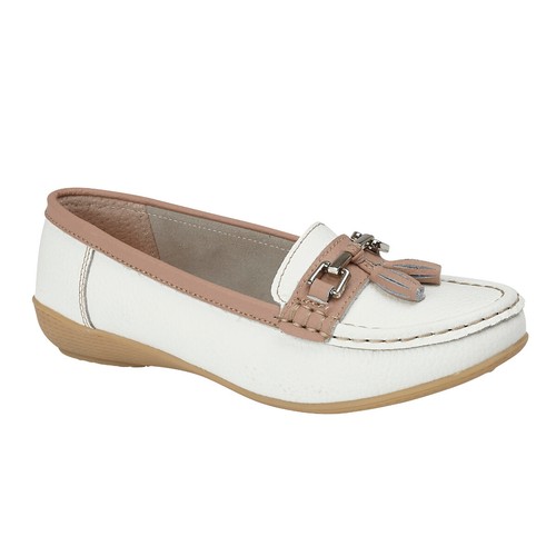Ladies Shoes Slip On Womens Work Office Comfort Holiday Leather Loafer Shoe Size - Picture 7 of 14