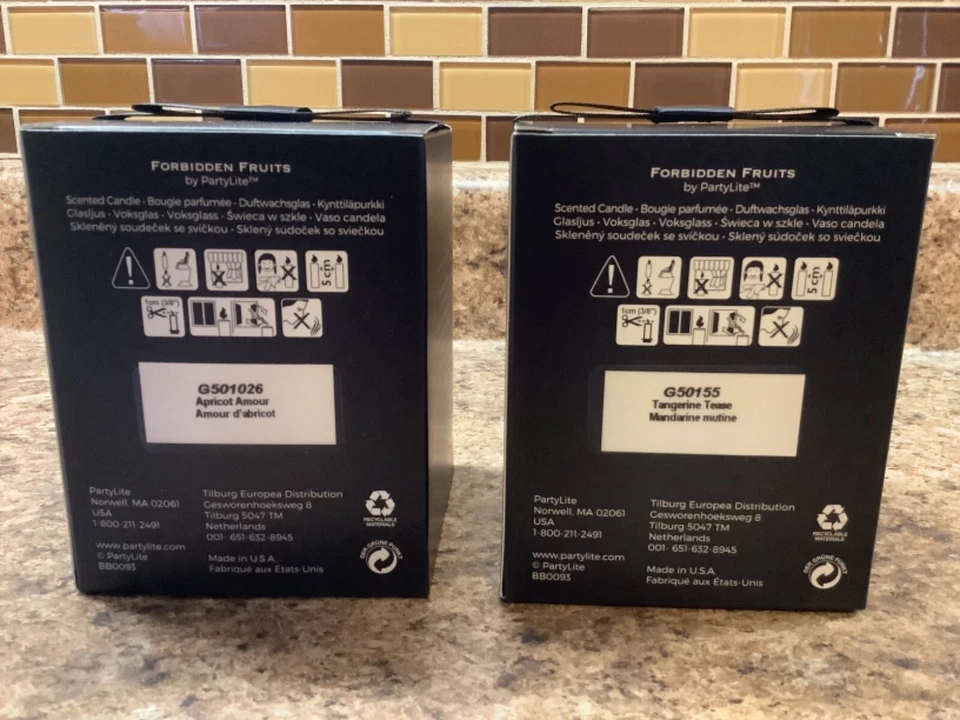 Vela perfumada de frutas prohibidas Partylite (1) amor de albaricoque o mandarina burla Foto 4 de 4