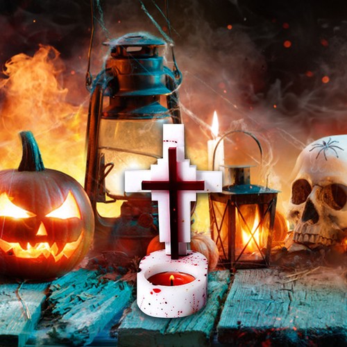 3D Cross Candle Holder Mold Decoration Casting Molds DIY Craft Base Resin Mould - Picture 9 of 12