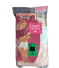 Vintage Hanes Her Way 100 Cotton Briefs Size 10 46-47 3 Pack 1997 New 2 Pink