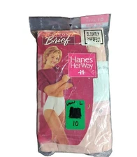 Vintage Hanes Her Way 100% Cotton Briefs Size 10 (46-47) 3 Pack 1997 New 2 Pink