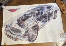 25x36&rdquo; Vintage Poster AUSTIN HEALEY 3000 MK 111 1981 Keith Harmer Roy Pickering