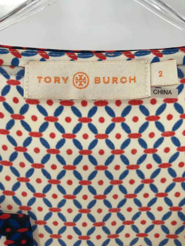 TORY BURCH Abito midi usat Toryh Burch rossoa t 2tampato stampa cambio manic