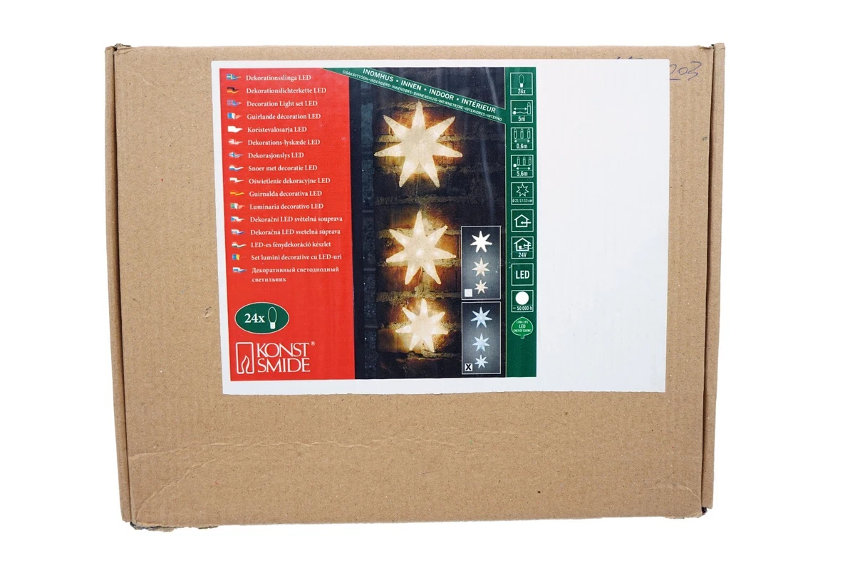 Konstsmide 6136-203 LED 3 Acrylsterne hängend 24 kaltweiße Dioden 