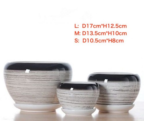 3 PCS POTS&TRAY 3 SIZE SET POTS POTTERY CERAMIC FLOWER PLANT POTS - Picture 23 of 54