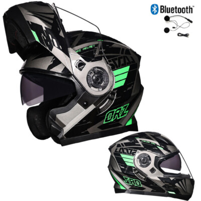 DOT Bluetooth Modular Motorcycle Helmet Scooter Crash Motorbike Flip Up Helmet