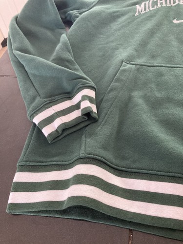 Felpa con cappuccio uomo Nike College Retro Michigan State DR3443-397 M verde/bianca nuova con etichette - Foto 3 di 3