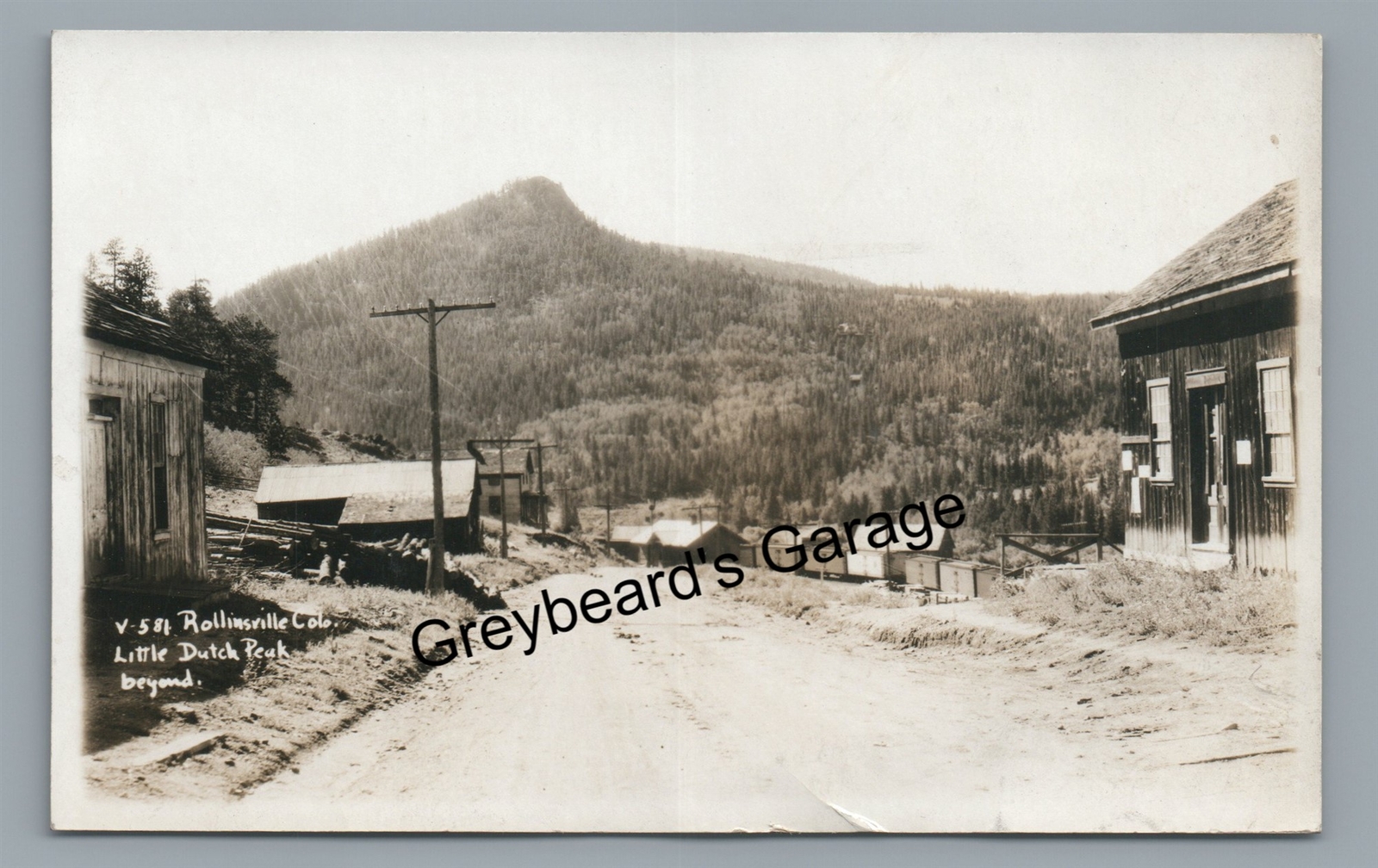 RPPC Railroad Train Station ROLLINSVILLE CO Colorado Vintage Real Photo