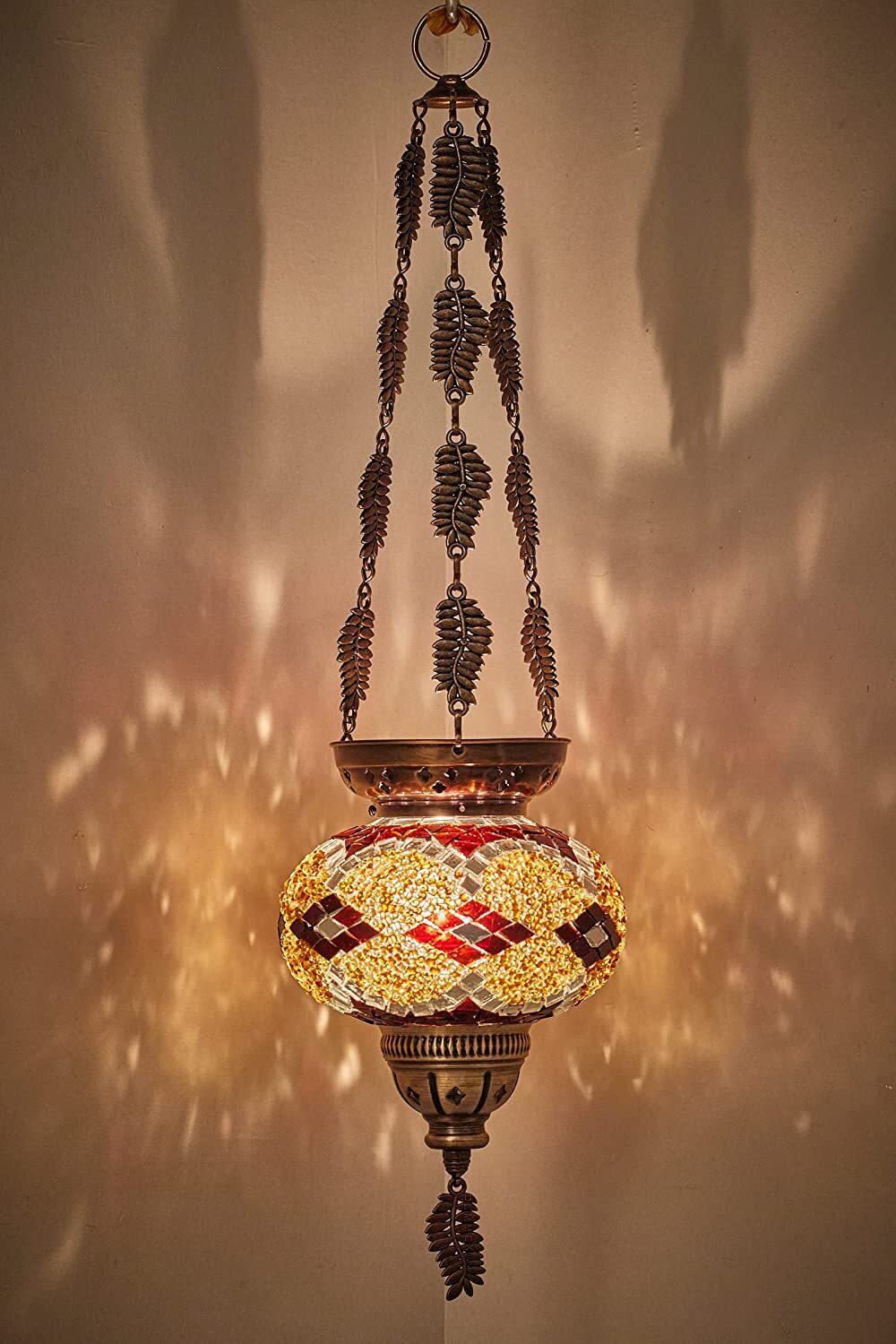 DEMMEX Handmade Turkish Moroccan Mosaic Boho Hanging Lantern
