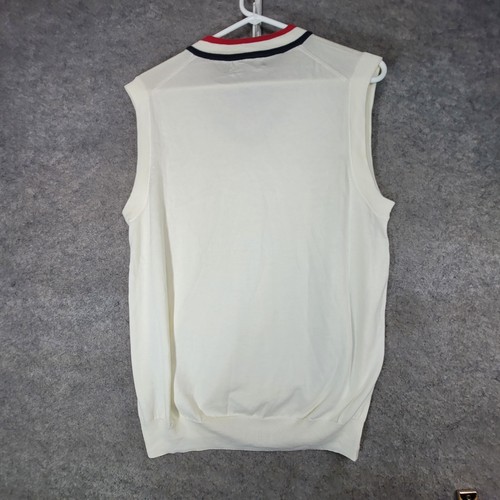 Faconnable Vest Mens Medium Beige V Neck Golf Club Logo - Picture 11 of 12