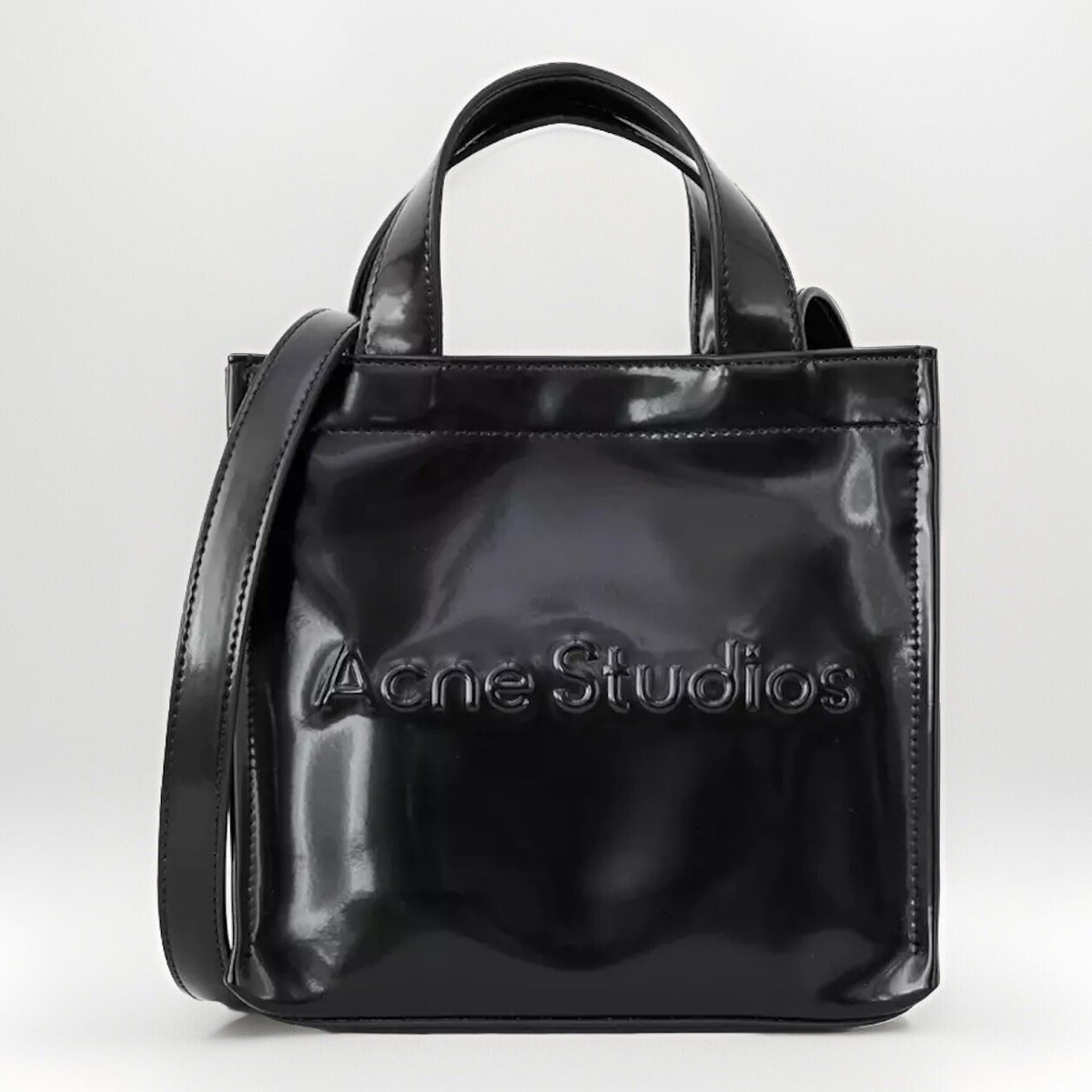 バッグ・カバンその他 ACNE STUDIOS Women Bags A10431900 Black Acne Studios - Multipocket Crinkled Patent Bag in Black – Stoy