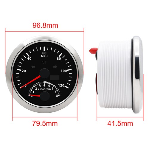 85mm Digital GPS Speedometer Tachometer 0-120MPH 0-8000RPM for Car Boat Truck - Picture 8 of 13