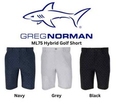 Greg Norman Mens ML75 MicroLux Hybrid Golf Shorts in Navy, Grey, Black New With 