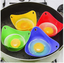4 x Silicone Egg Poacher Cup Poaching Eggs Pod Mould Pan Poach Cooking Microwave