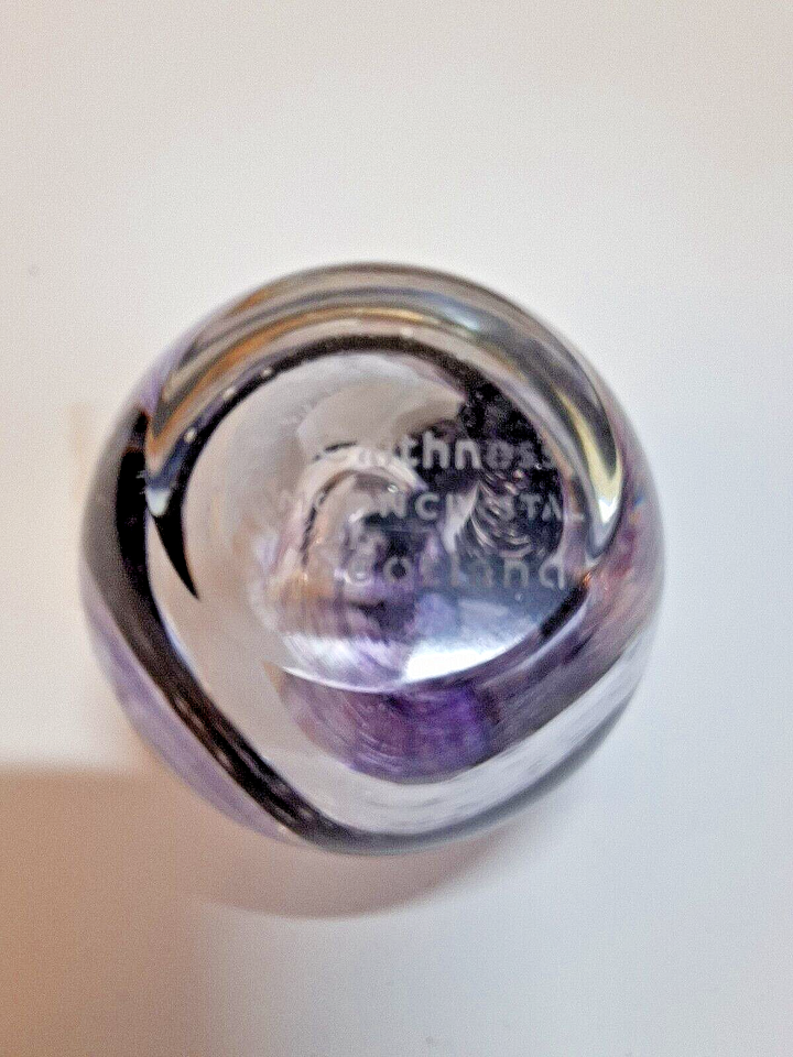 Caithness Moon Crystal Purple and White Art Glass Paperweight eBay