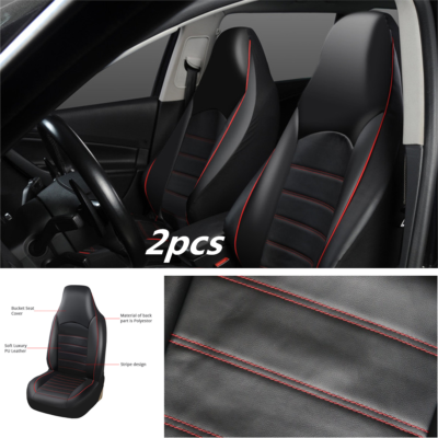 Faux Synthetic Leather Comfort Car Seat Covers Front 2 Seats