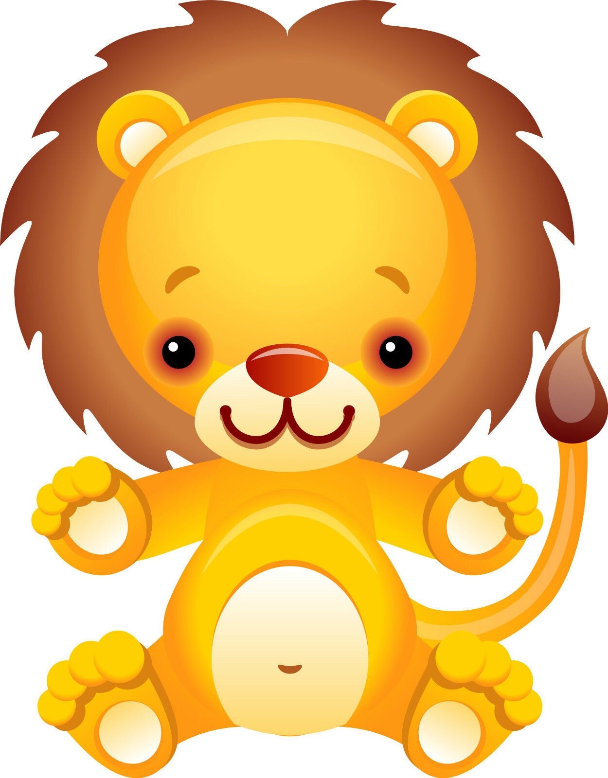 Zoo Animals Monkey Lion Panda Elephant Cute Childrens Nursery Wall