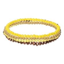 Bohemian Stackable Bead Bracelets 4mm Crystal Beads Bracelet, Yellow