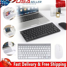 Mini Wireless Keyboard Mouse Set Black/Silver USB Receiver For Windows Mac PC