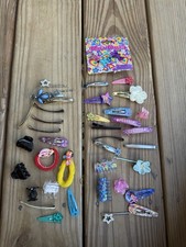 VTG 90s Y2K Hair Barrettes Ties  Clips Mixed Lot Plastic  Metal Girls
