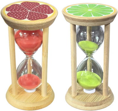 2 Stück 5-Minuten-Sanduhren, dekorative Sanduhr für Zuhause, Mini-Sanduhr aus Ho