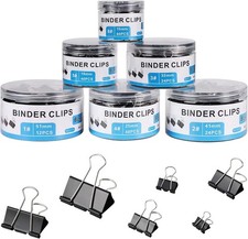 Binder Clips Paper Clps Assorted Sizes, Metal Paper Binder Clip, Bla