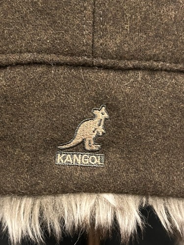 Kangol Wool Ushanka Wool Hat/Faux Fur Trapper Style Medium Brown Snap Closure - Picture 5 of 10